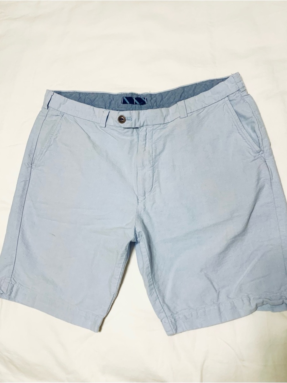 Men's Size 36 Light Blue Flat-Front Casual Shorts